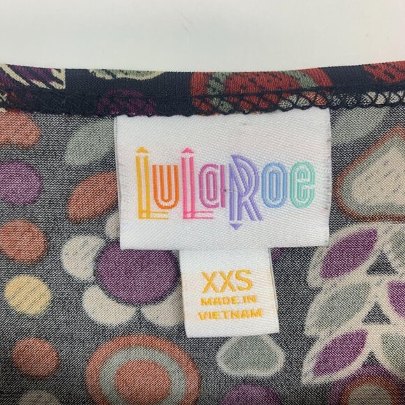 LuLaRoe Womens XXS Perfect T Tunic Top Short Sleeve HiLo Black White Brown Black - Picture 9 of 12